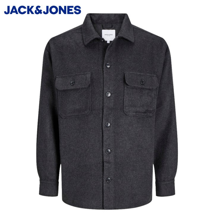 Jack & Jones Ollie Black Twill Overshirt Black