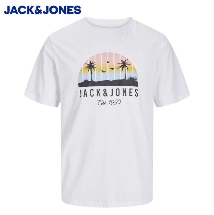 Jack & Jones Palm Logo White T-Shirt White