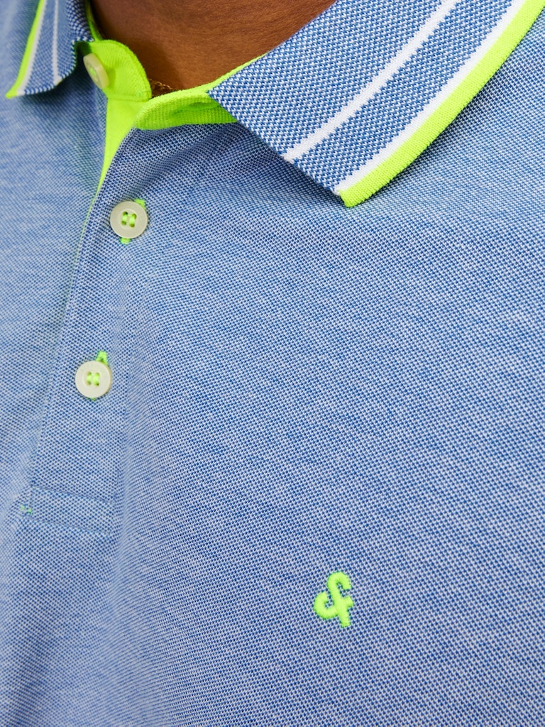 Jack & Jones Paulos Cobalt And Neon Polo Blue