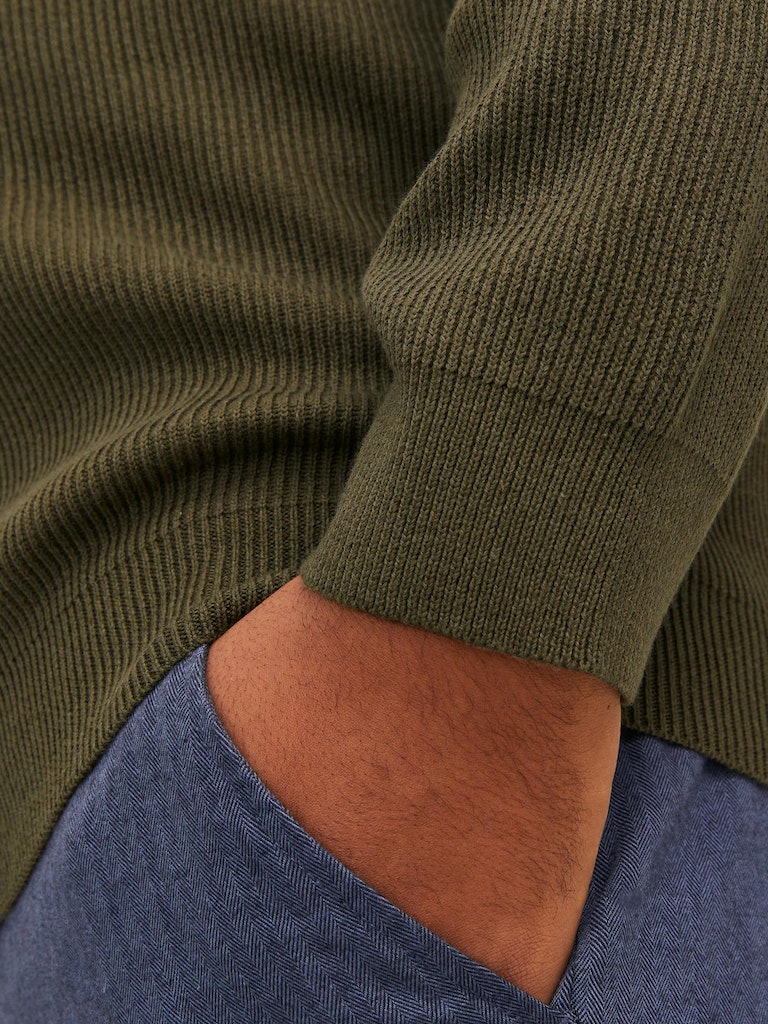 Jack & Jones Perfect 1/4 Zip Green Knit Green