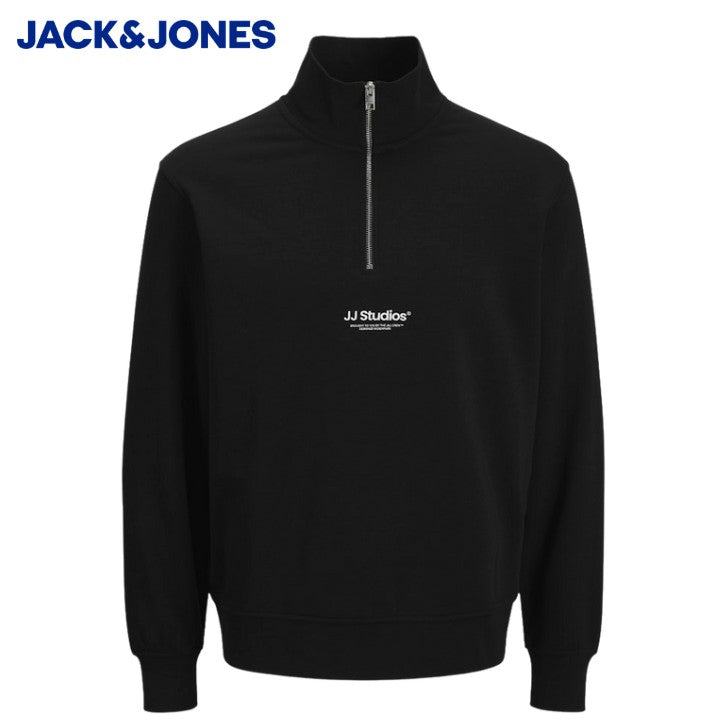 Jack & Jones Soho Quarter Zip Sweater Black