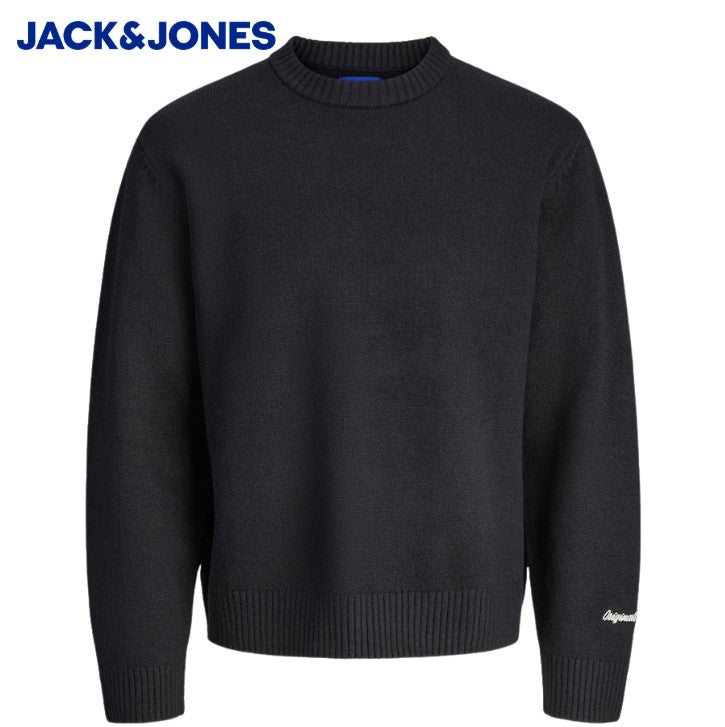 Jack & Jones Rebro Crew Neck Black Knit Black