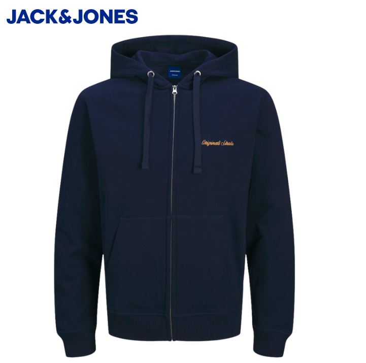 Jack & Jones Rebro Navy Full Zip Hoodie Navy