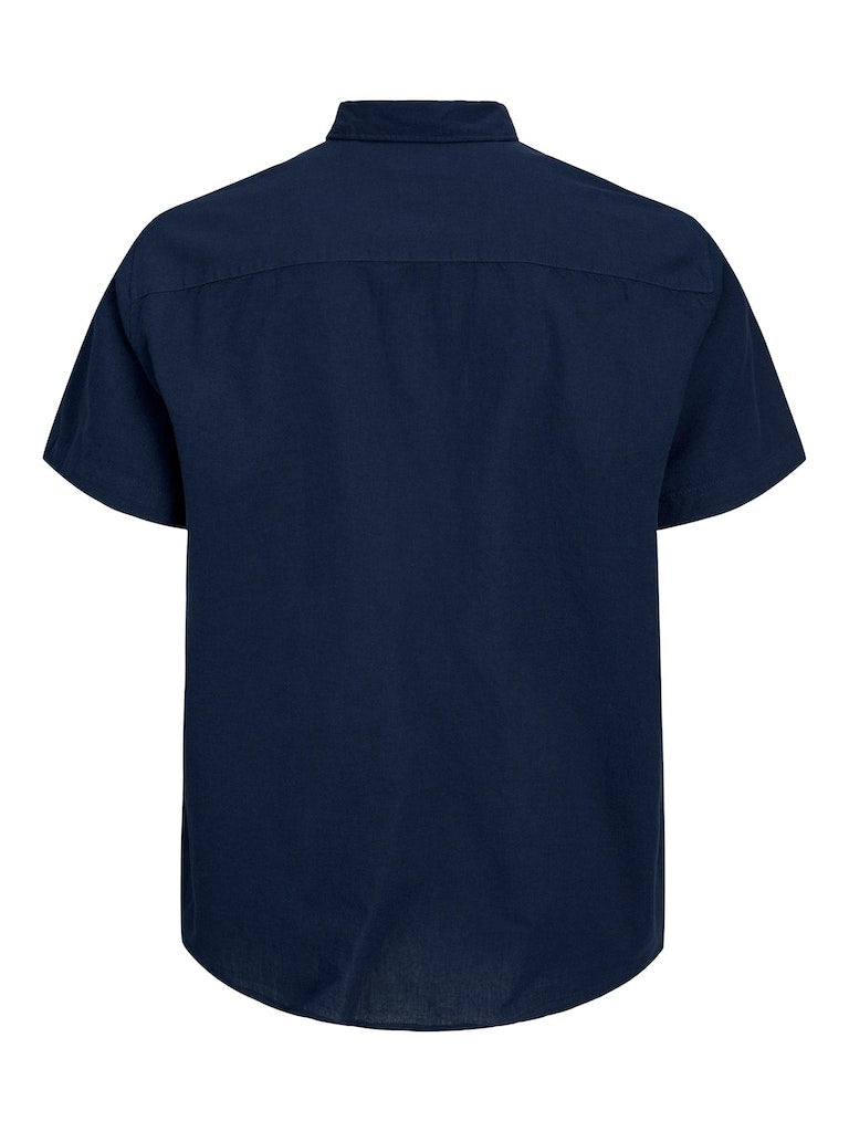 Jack & Jones Tulum Navy Linen Shirt Navy