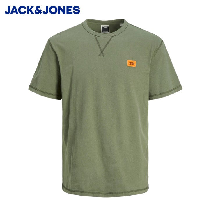 Jack & Jones Waffle Badge Green Tee Green