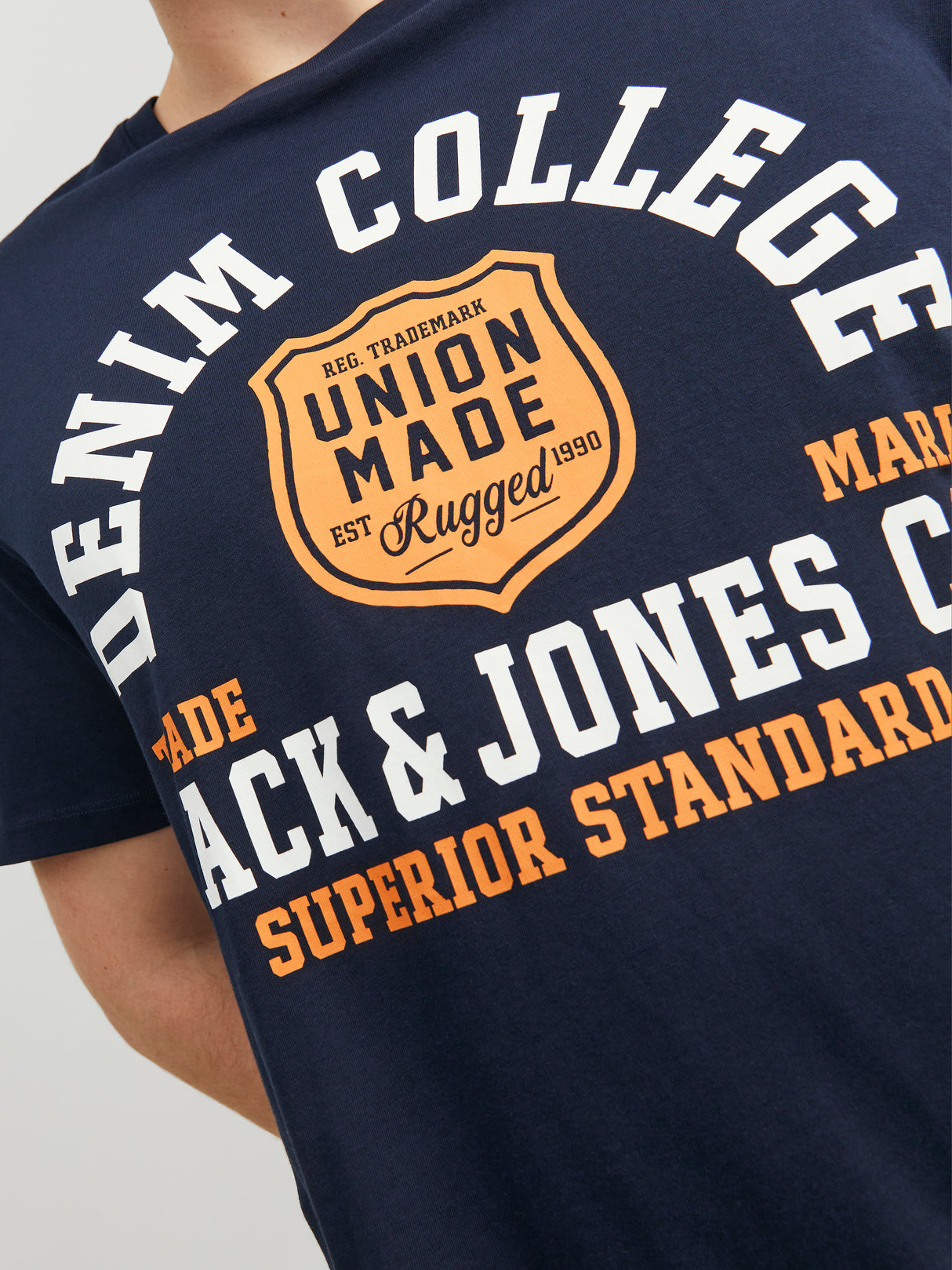 Jack & Jones Logo Sky Captain Tee Navy
