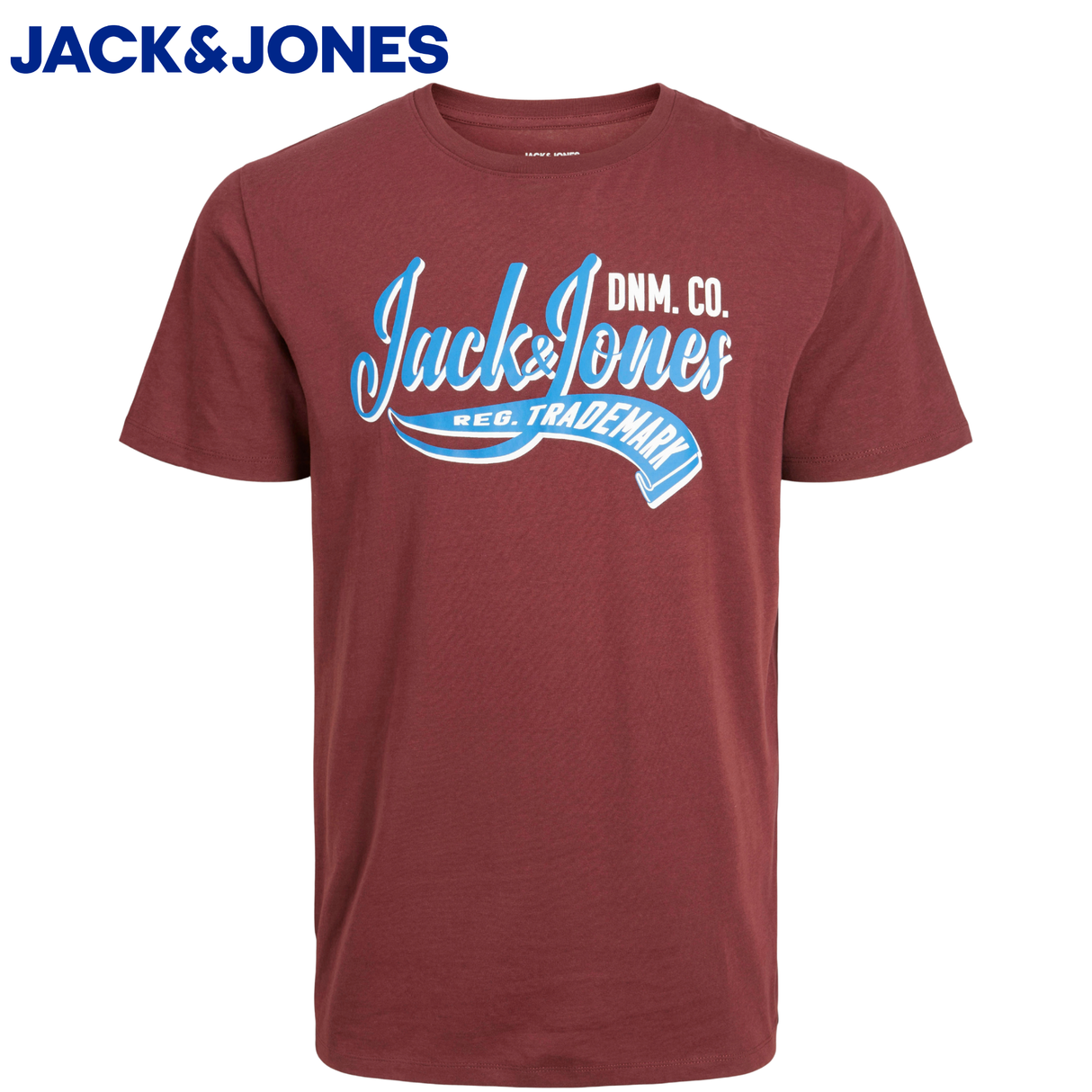 Jack & Jones Port Royale Logo Crew Tee Wine