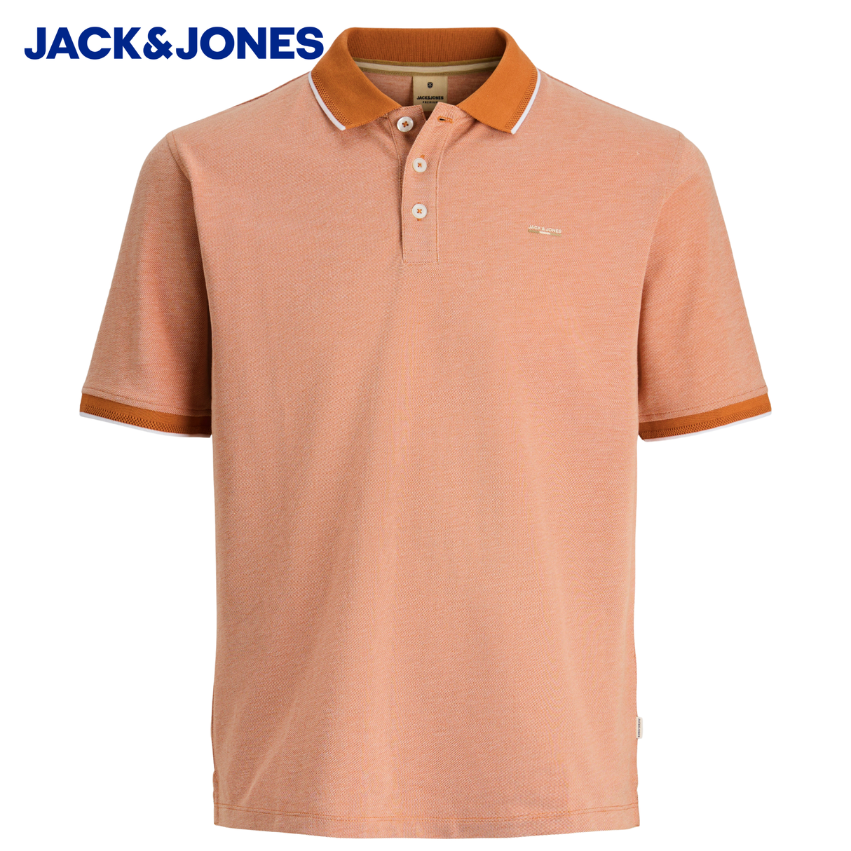Jack & Jones Alves Tipped Amber Polo Orange