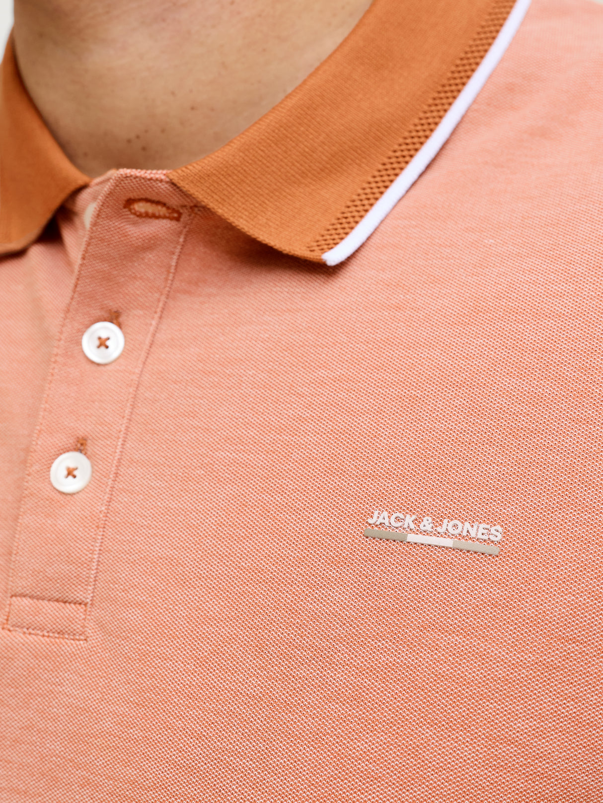 Jack & Jones Alves Tipped Amber Polo Orange