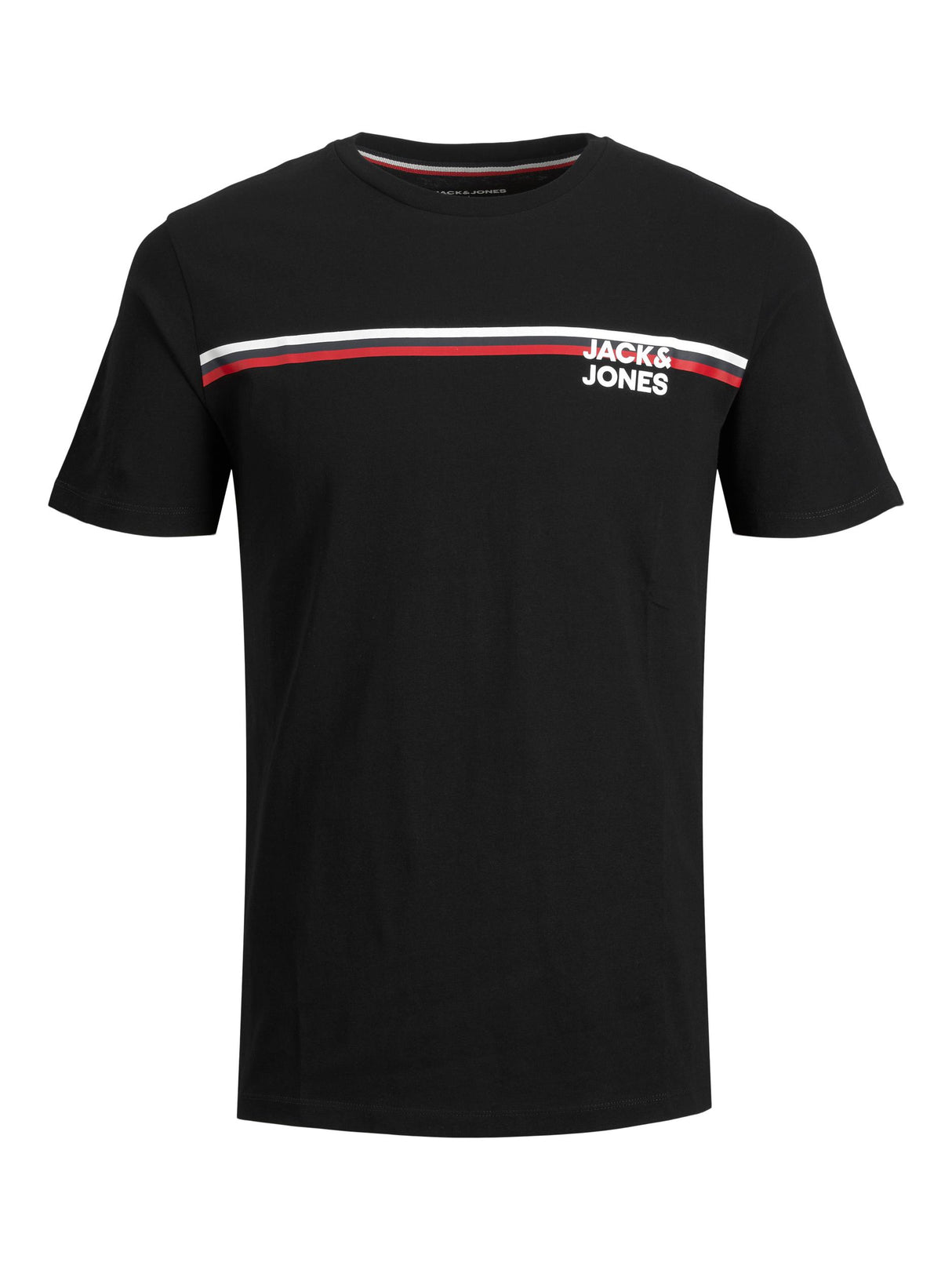 Jack & Jones Atlas Stripe Logo Tee Black