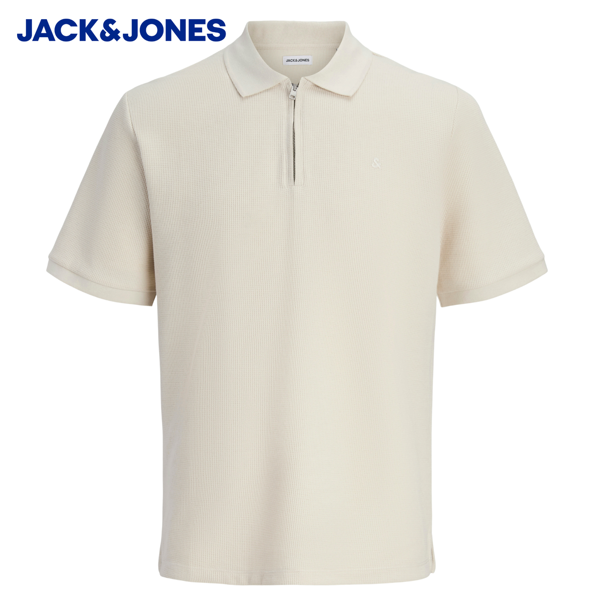 Jack & Jones Austin Beige Zip Polo Shirt Beige