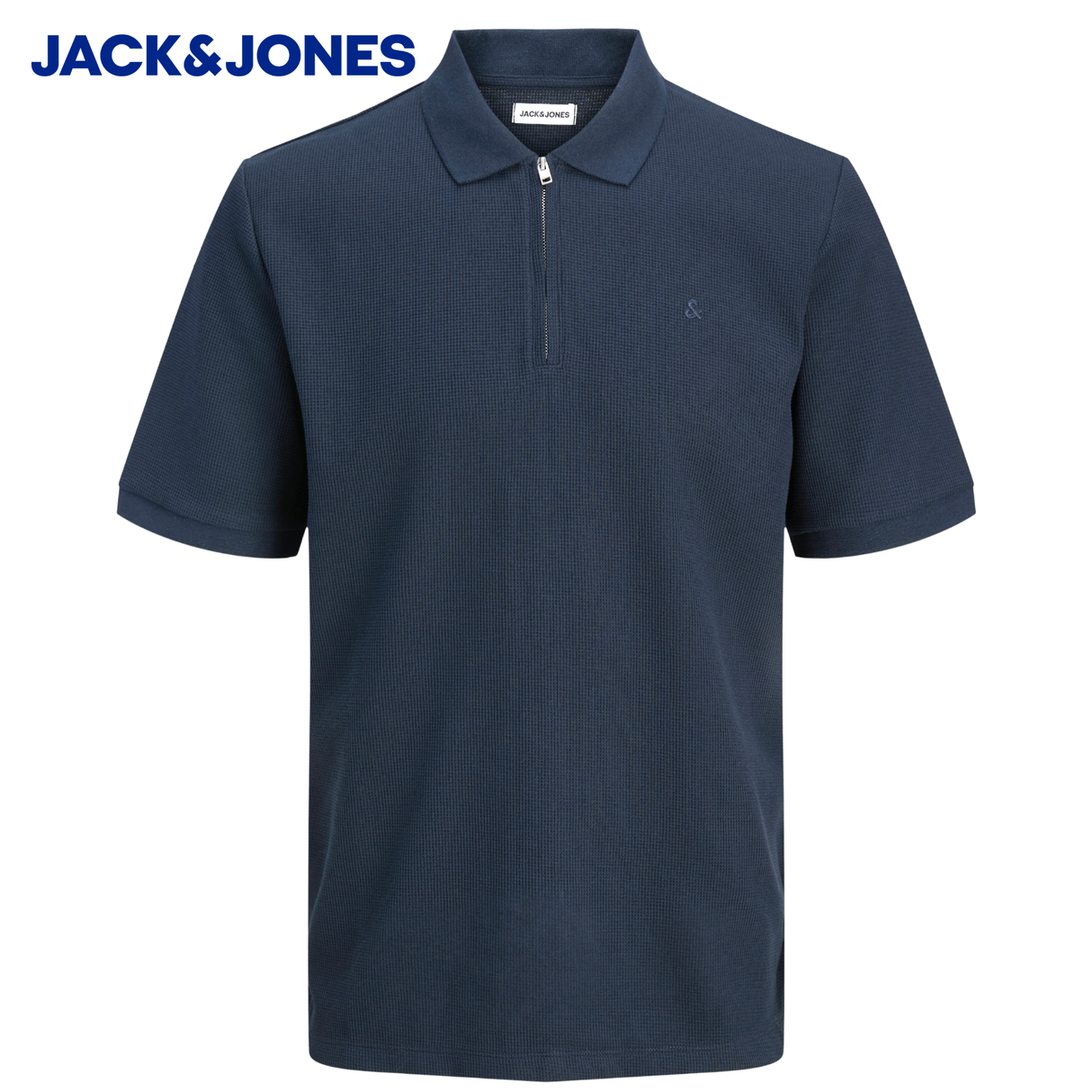 Jack & Jones Austin Zip Navy Polo Shirt Navy