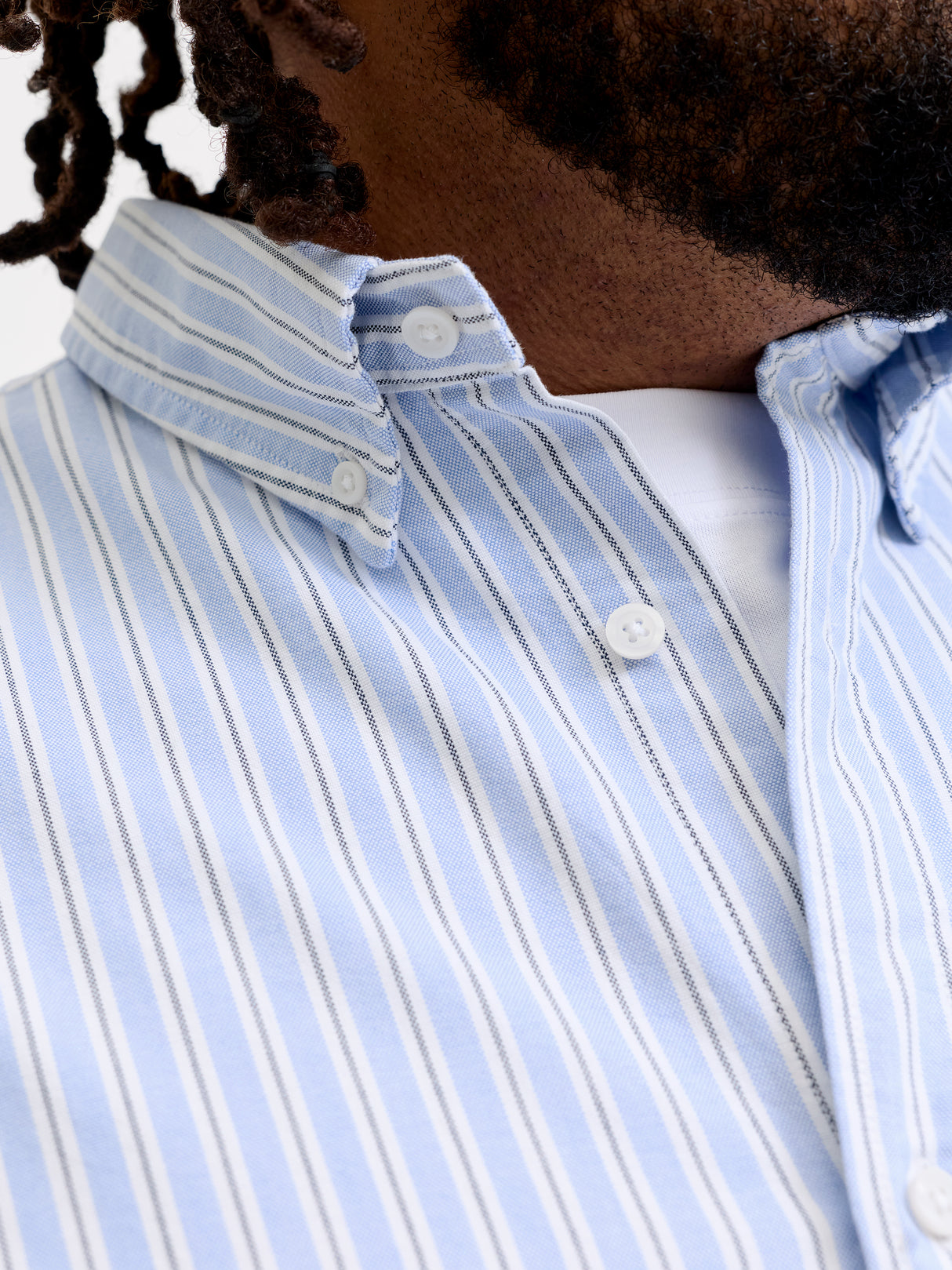 Jack & Jones Harvey Oxford Stripe Shirt Blue