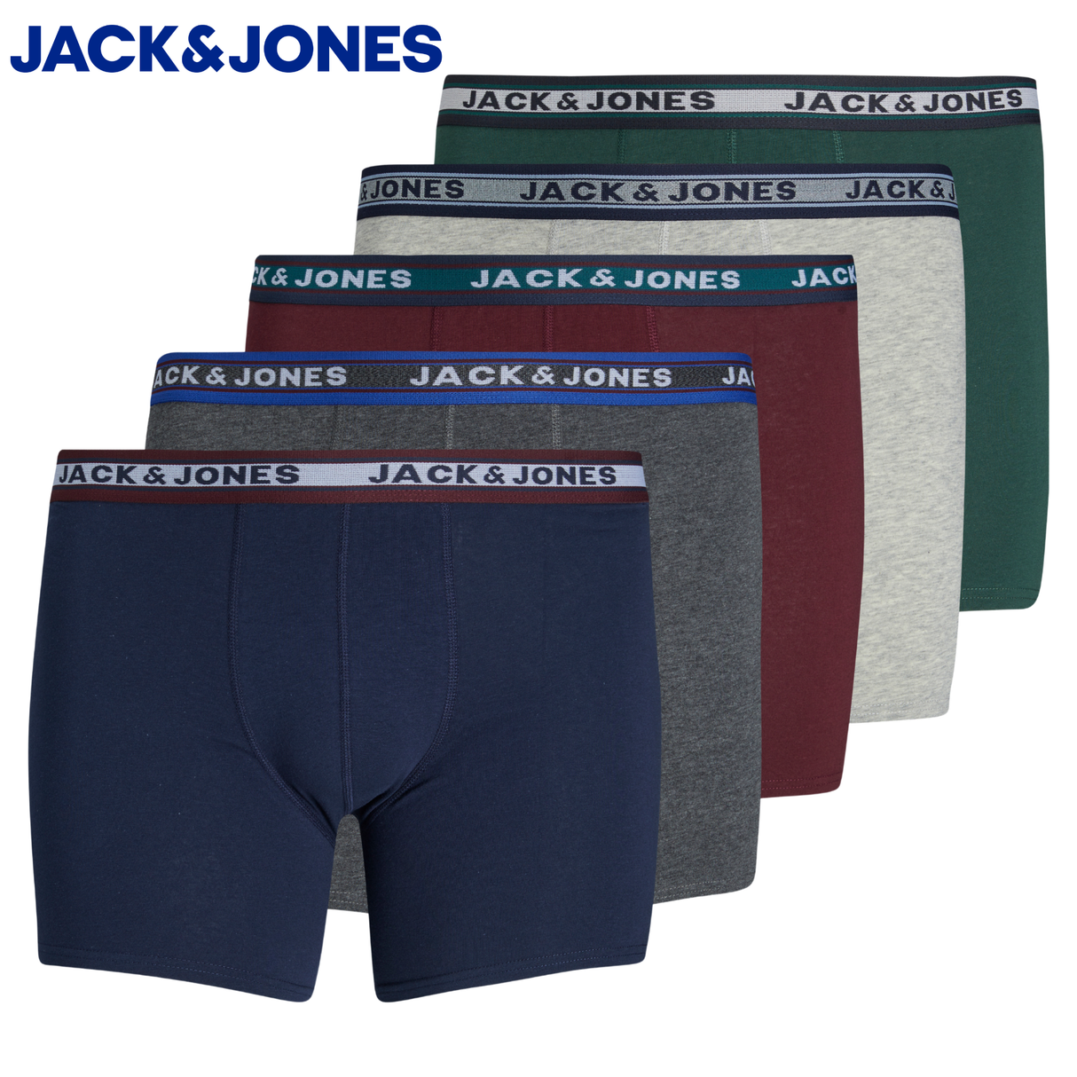 Jack & Jones Oliver 5-Pack Mix Trunks Grey