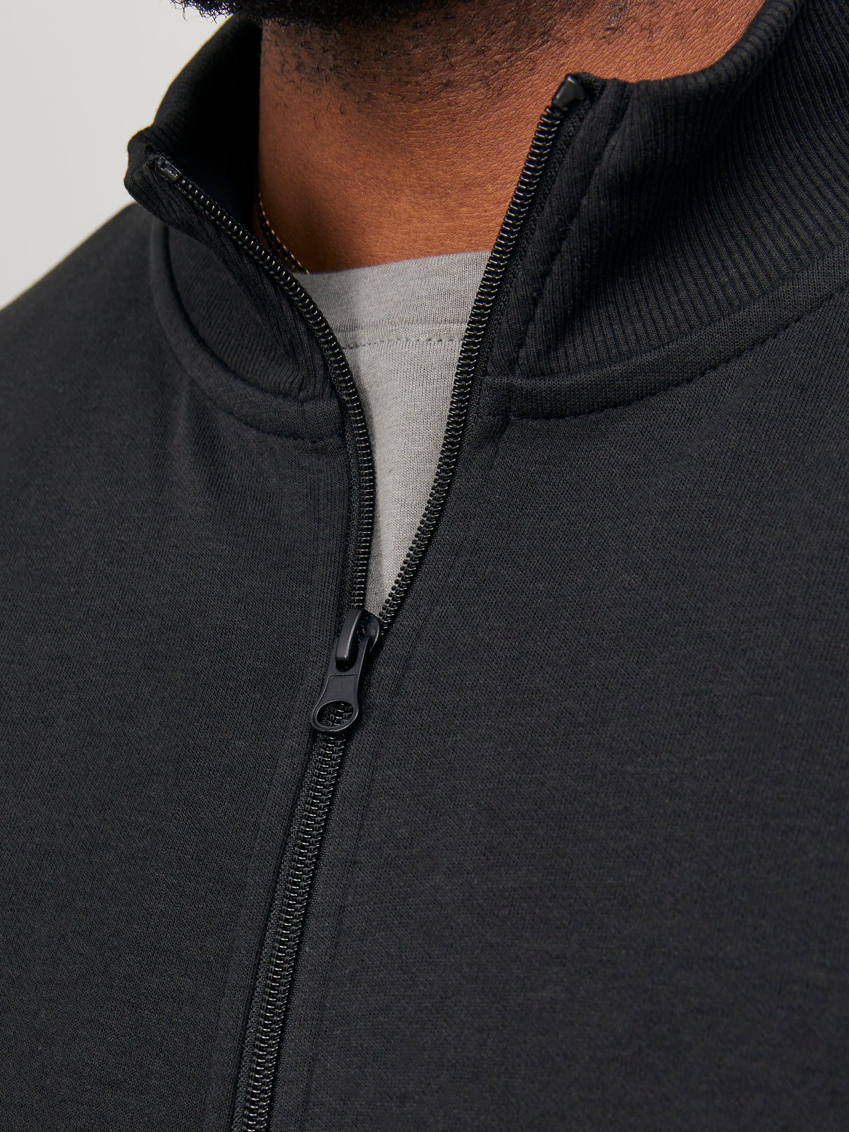 Jack & Jones Paulos Black Full Zip Sweat Black