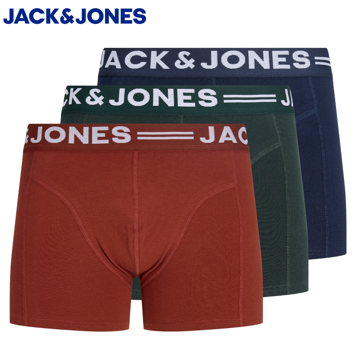Jack & Jones 3-Pack Sense Mix Trunks Navy