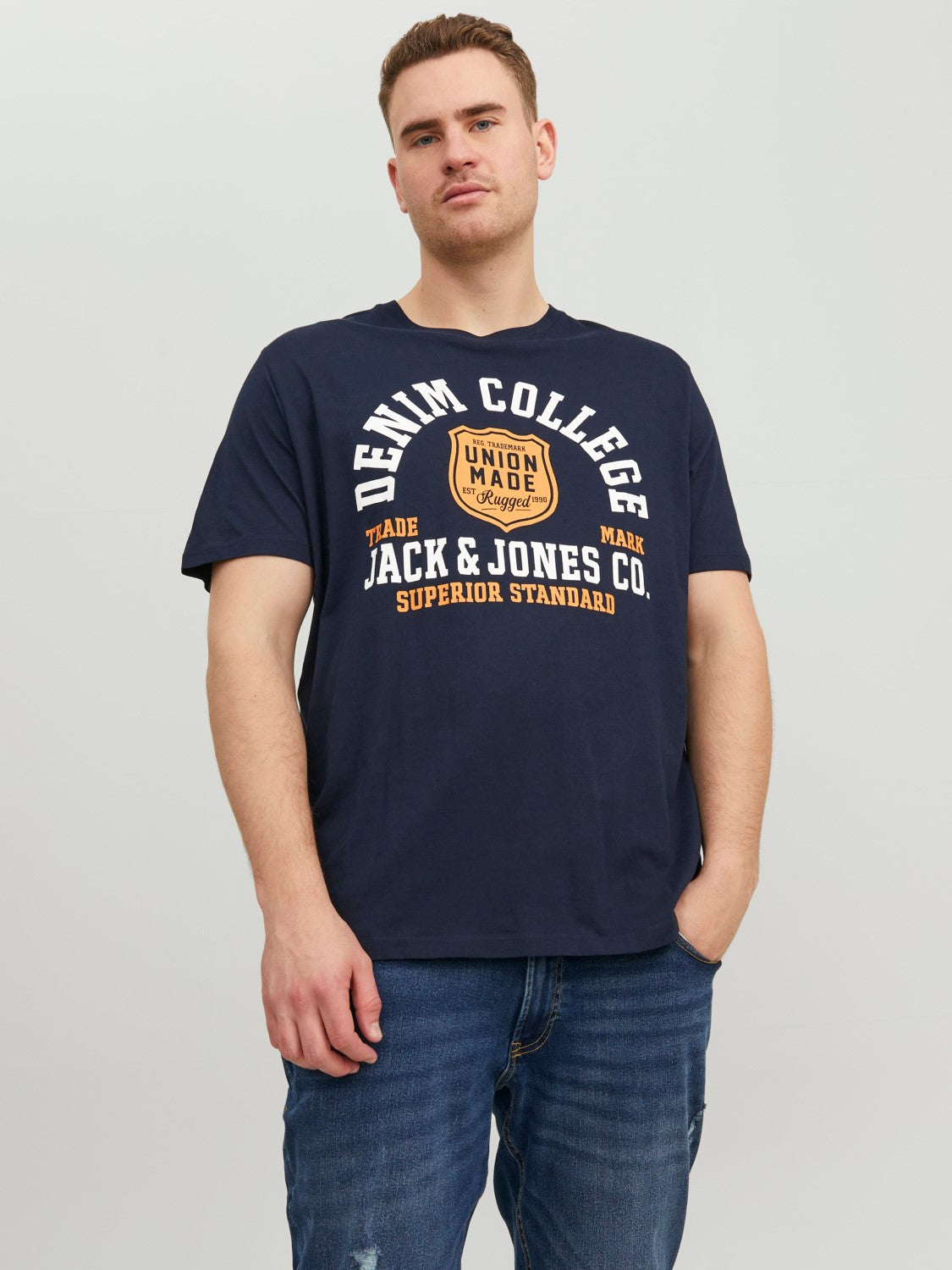 Jack & Jones Logo Sky Captain Tee Navy