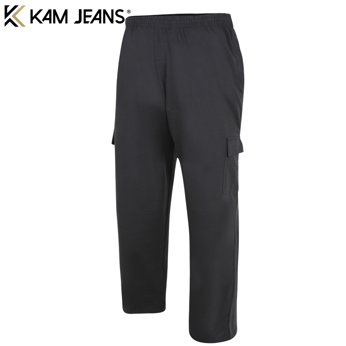Kam Lightweight Cargo Black Joggers Black