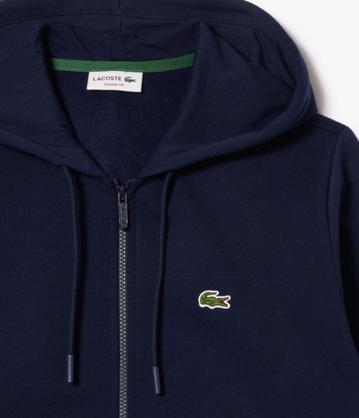 Lacoste Brushed Fleece Full Zip Hoodie Navy