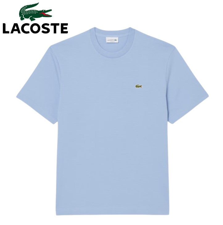 Lacoste Cotton Crew Neck Light Blue Tee Blue