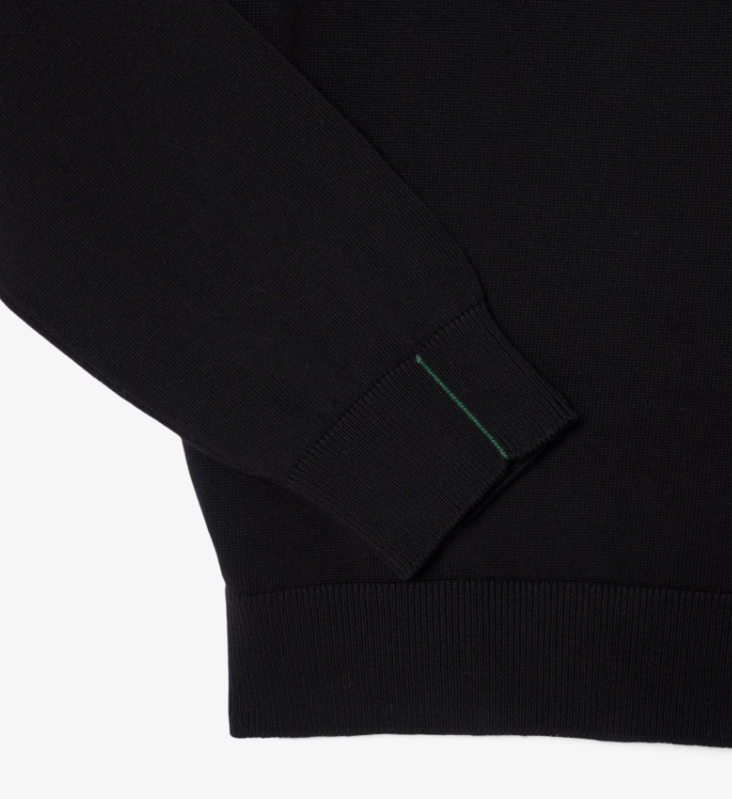Lacoste Crew Neck Black Cotton Knit Black