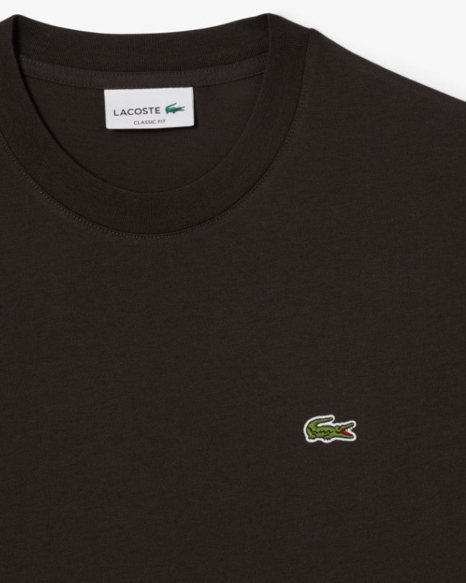 Lacoste Cotton Brown Crew Neck T-Shirt Brown