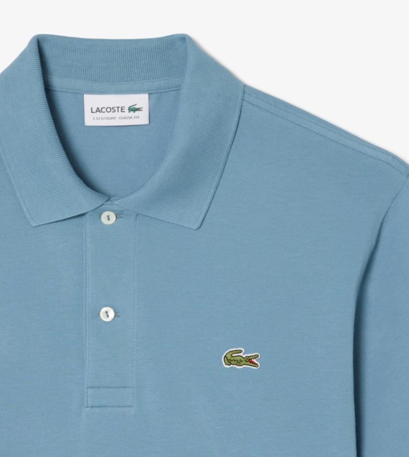 Lacoste Petit Pique Grey Blue Polo Shirt Blue
