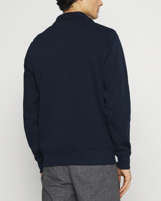Lacoste High Neck Quarter Zip Navy Sweat Navy