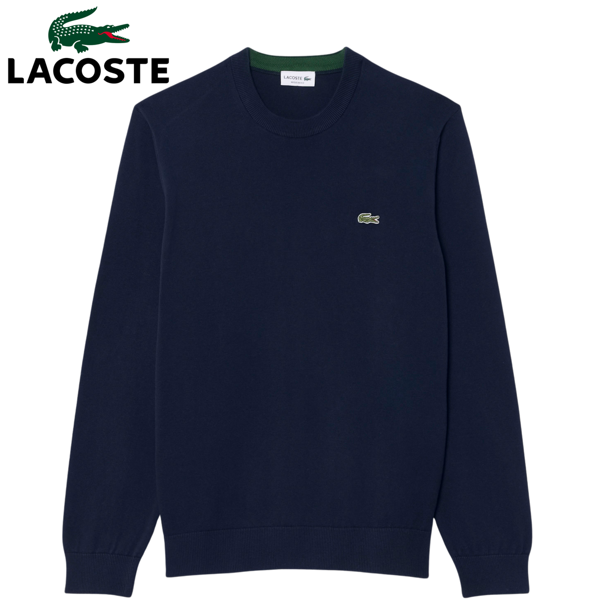 Lacoste Monochrome Crew Neck Knit Navy