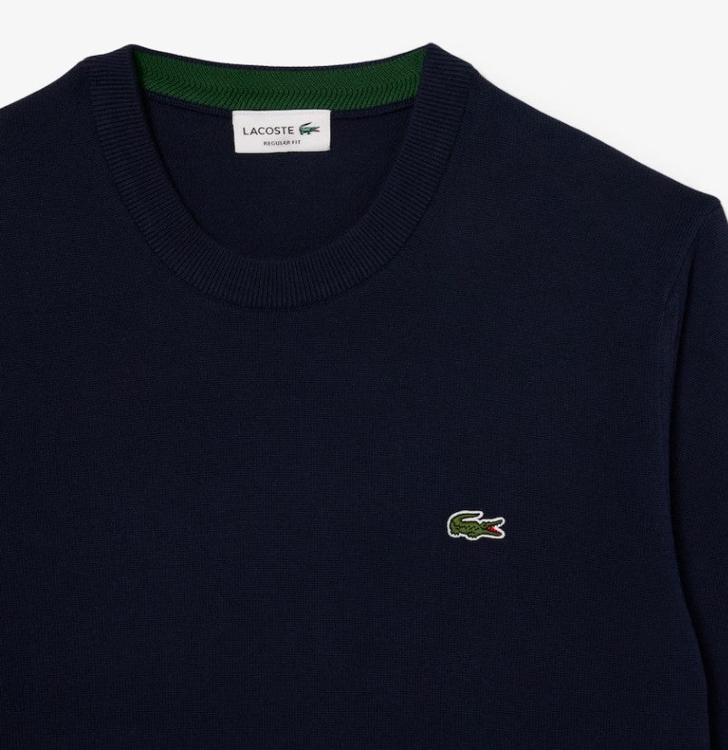 Lacoste Monochrome Crew Neck Knit Navy