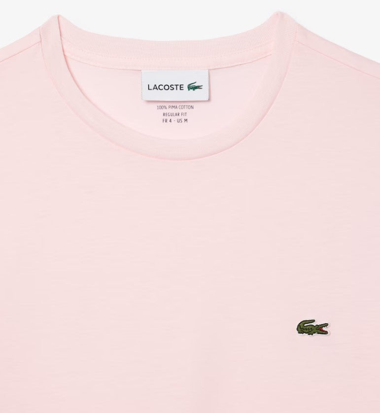 Lacoste Pima Cotton Crew Neck T-Shirt Pink