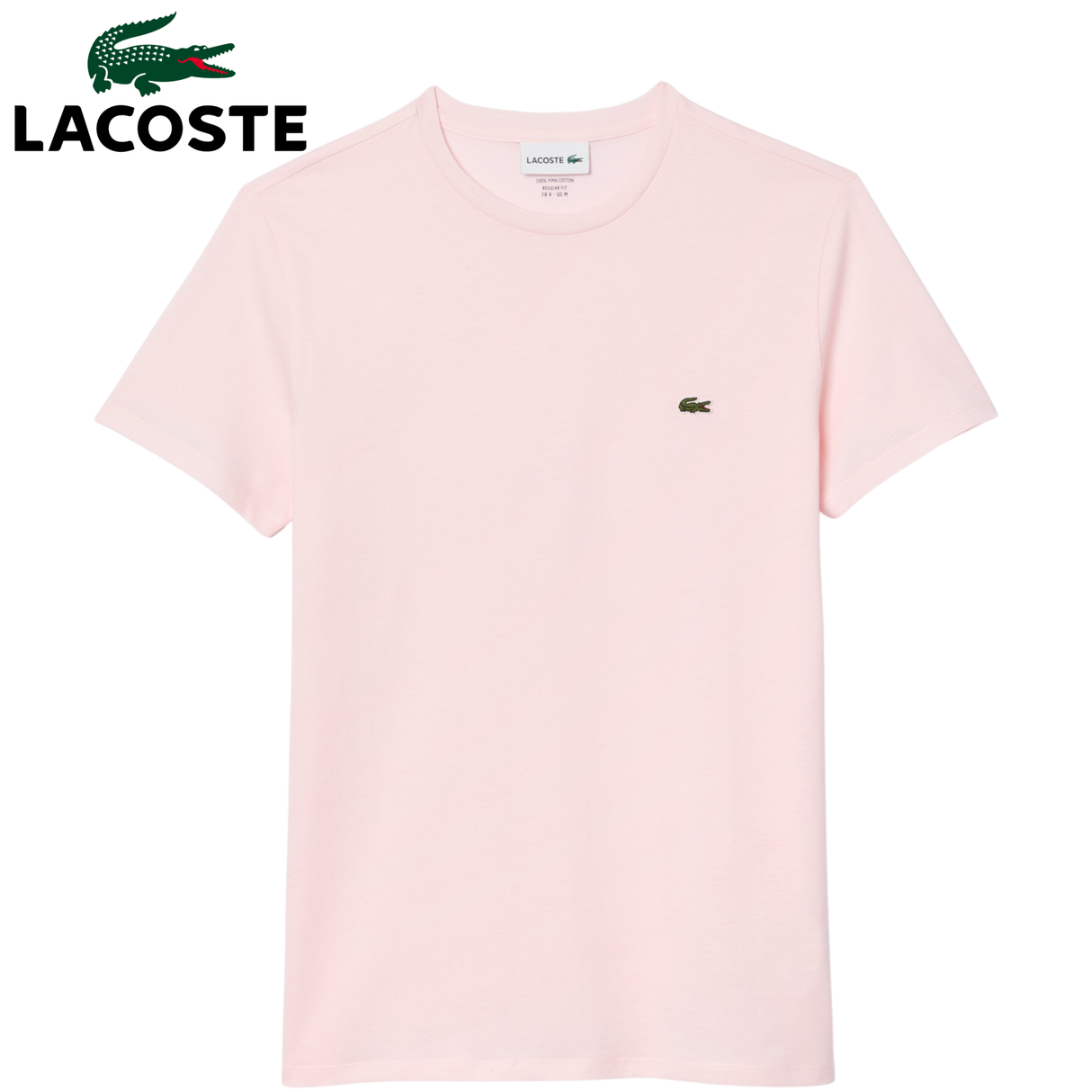 Lacoste Pima Cotton Crew Neck T-Shirt Pink