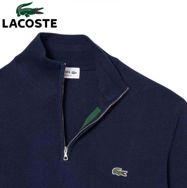 Lacoste Quarter Zip Navy Sweater Navy