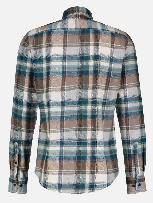 Lerros Flannel Fog Check Shirt Grey