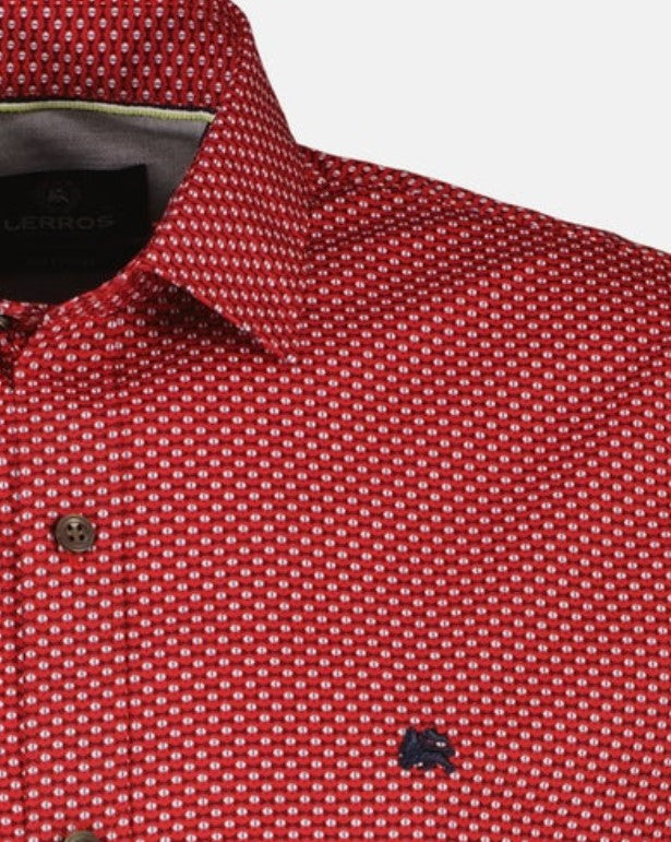 Lerros Geo Print Urban Red Shirt Red