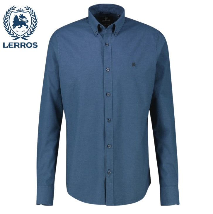 Lerros Oxford Storm Blue Shirt Blue