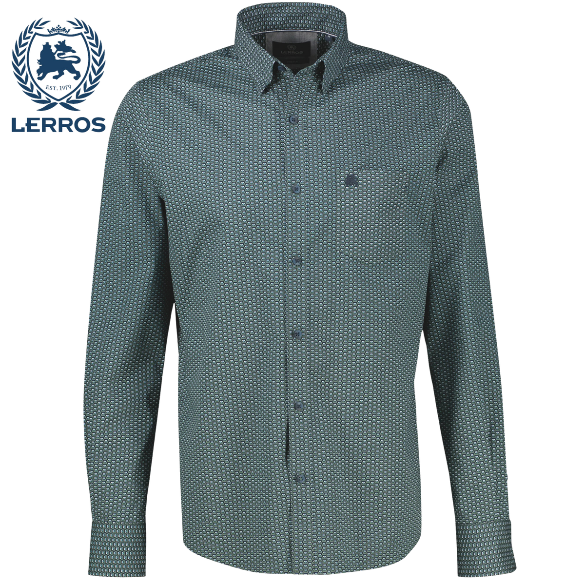Lerros Pattern Print Basil Green Shirt Green