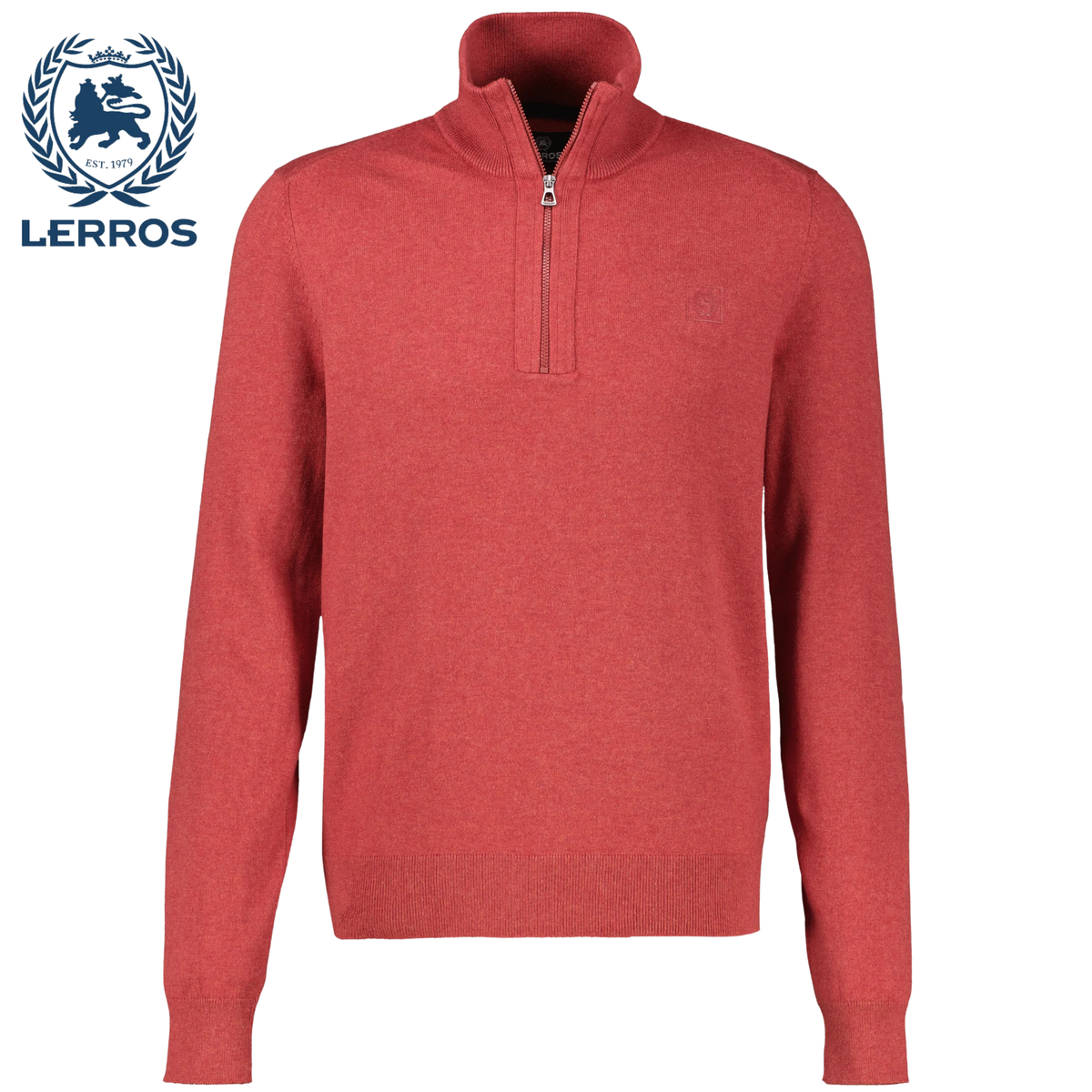 Lerros Quarter Zip Soft Muted Red Knit Red