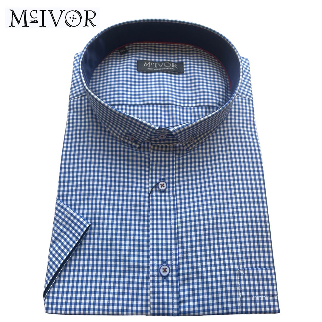 Mc Ivor Liam Blue Check Shirt Blue