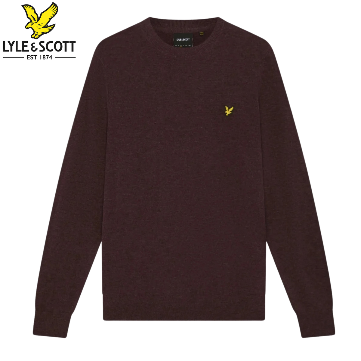 Lyle & Scott Wool Beetroot Marl Knit Wine