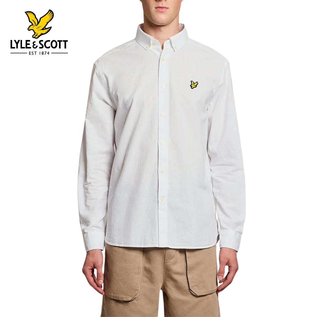 Lyle & Scott Linen Blend Oxford Shirt White