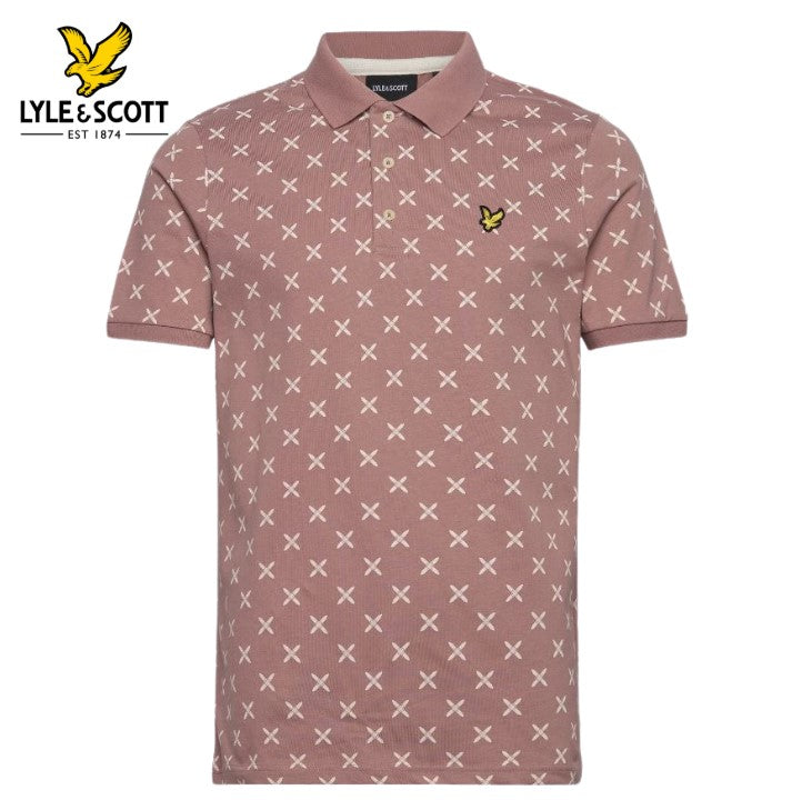 Lyle & Scott Shuttle Print Pink Polo Pink