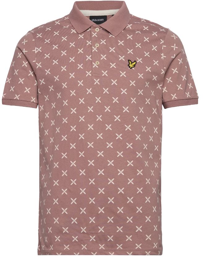 Lyle & Scott Shuttle Print Pink Polo Pink