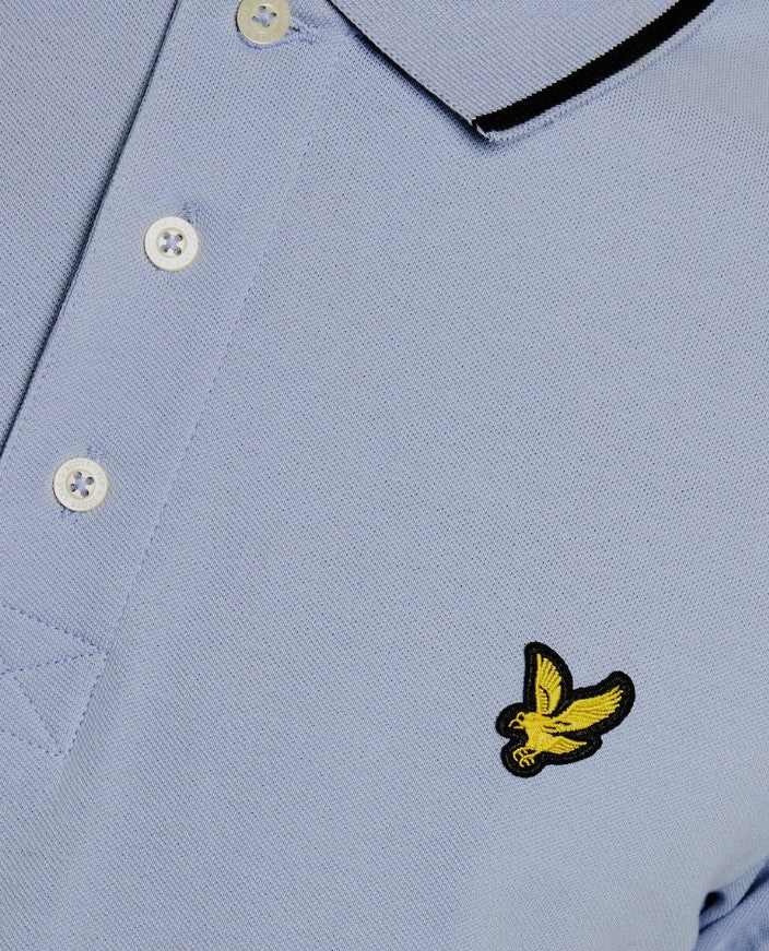 Lyle & Scott Tipped Collar Bubble Blue Polo