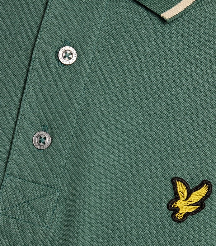 Lyle & Scott Tipped Collar Everglade Green