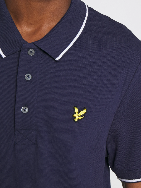 Lyle & Scott Navy Tipped Collar Polo Navy