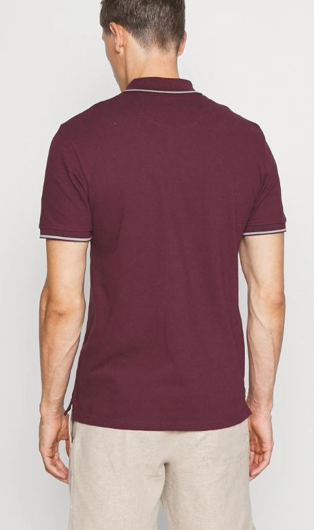 Lyle & Scott Wine Tipped Collar Polo Wine