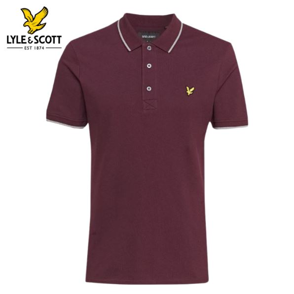 Lyle & Scott Wine Tipped Collar Polo Wine