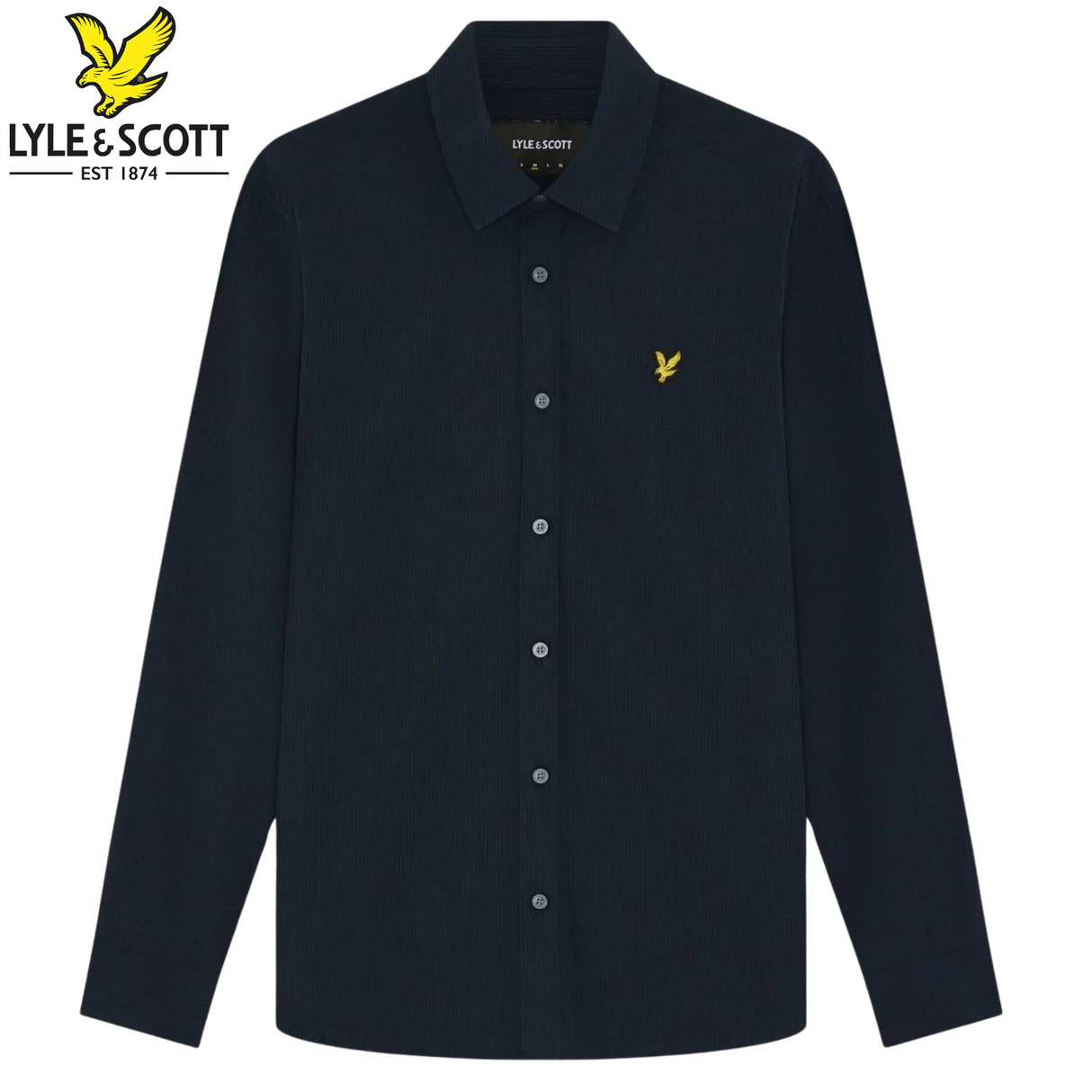 Lyle And Scott Micro Check Navy Shirt Navy