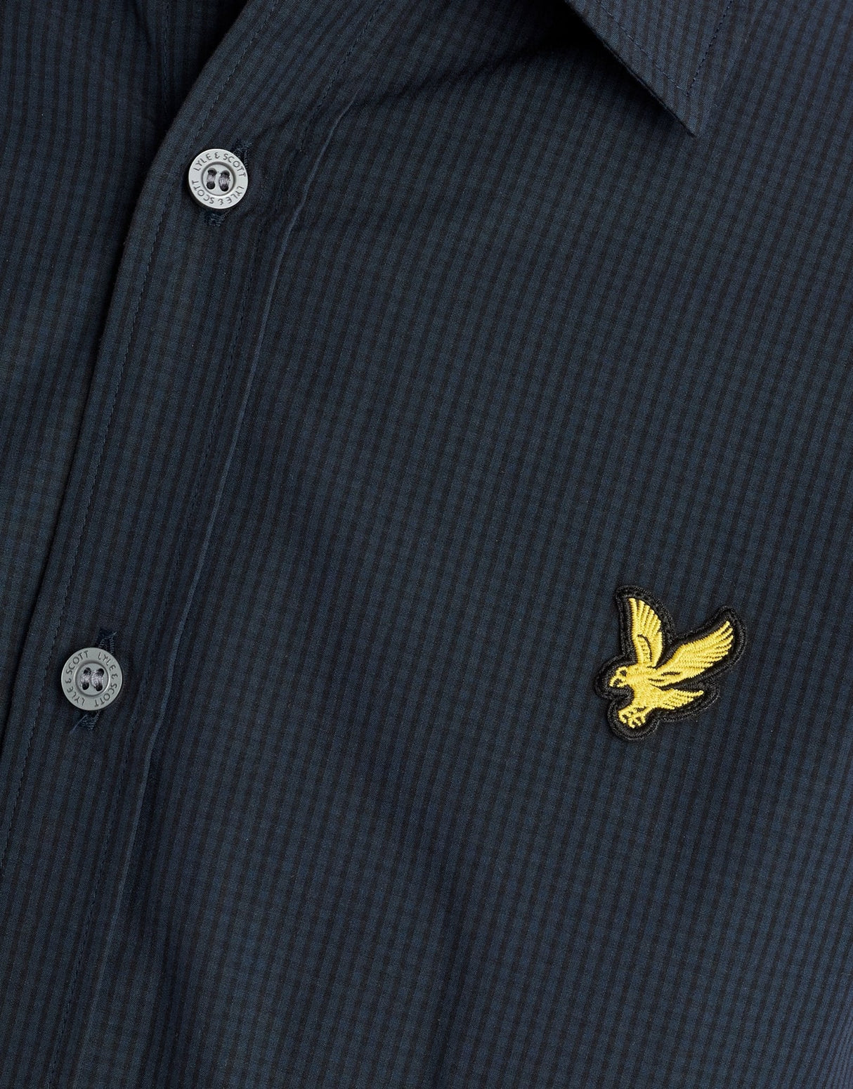Lyle And Scott Micro Check Navy Shirt Navy